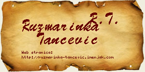 Ruzmarinka Tančević vizit kartica